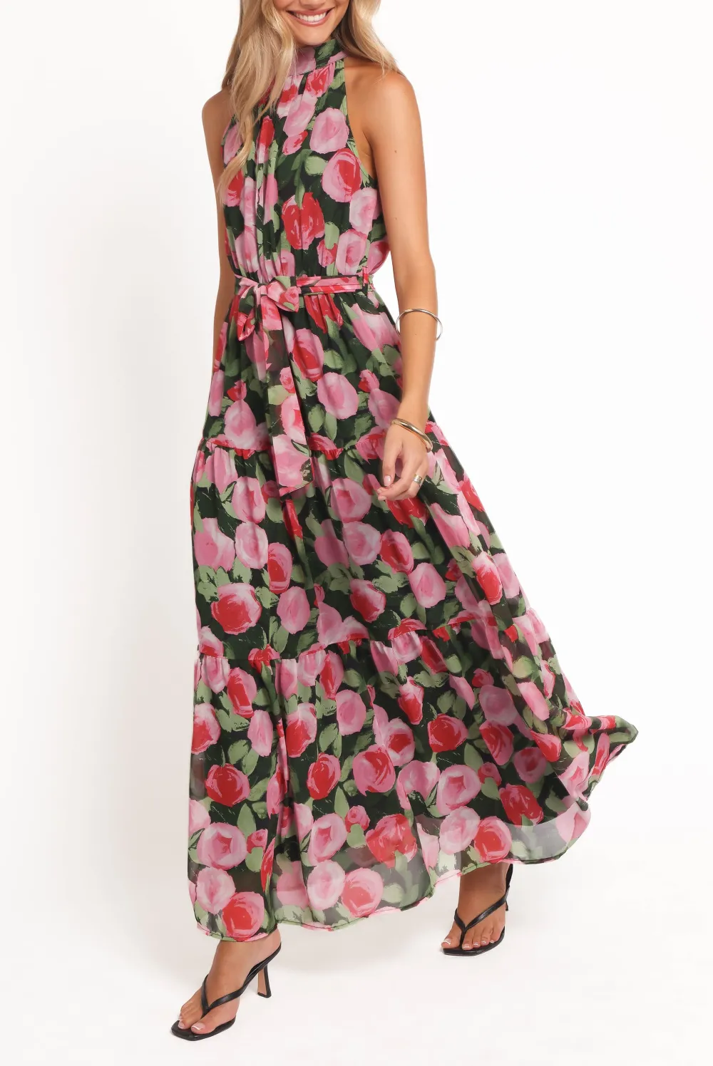 Tiered Halter Maxi Dress