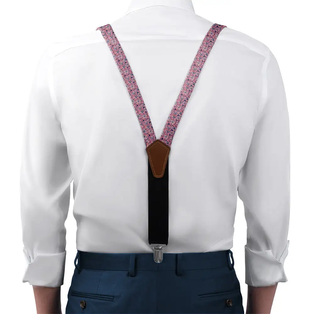 Carnation Mosaic Pattern Suspenders