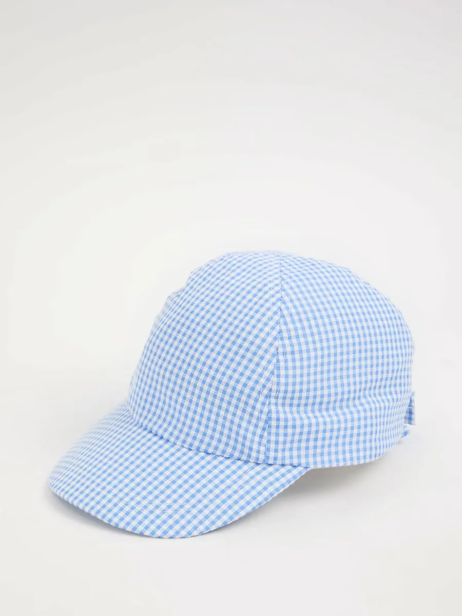 Blue Gingham Cap