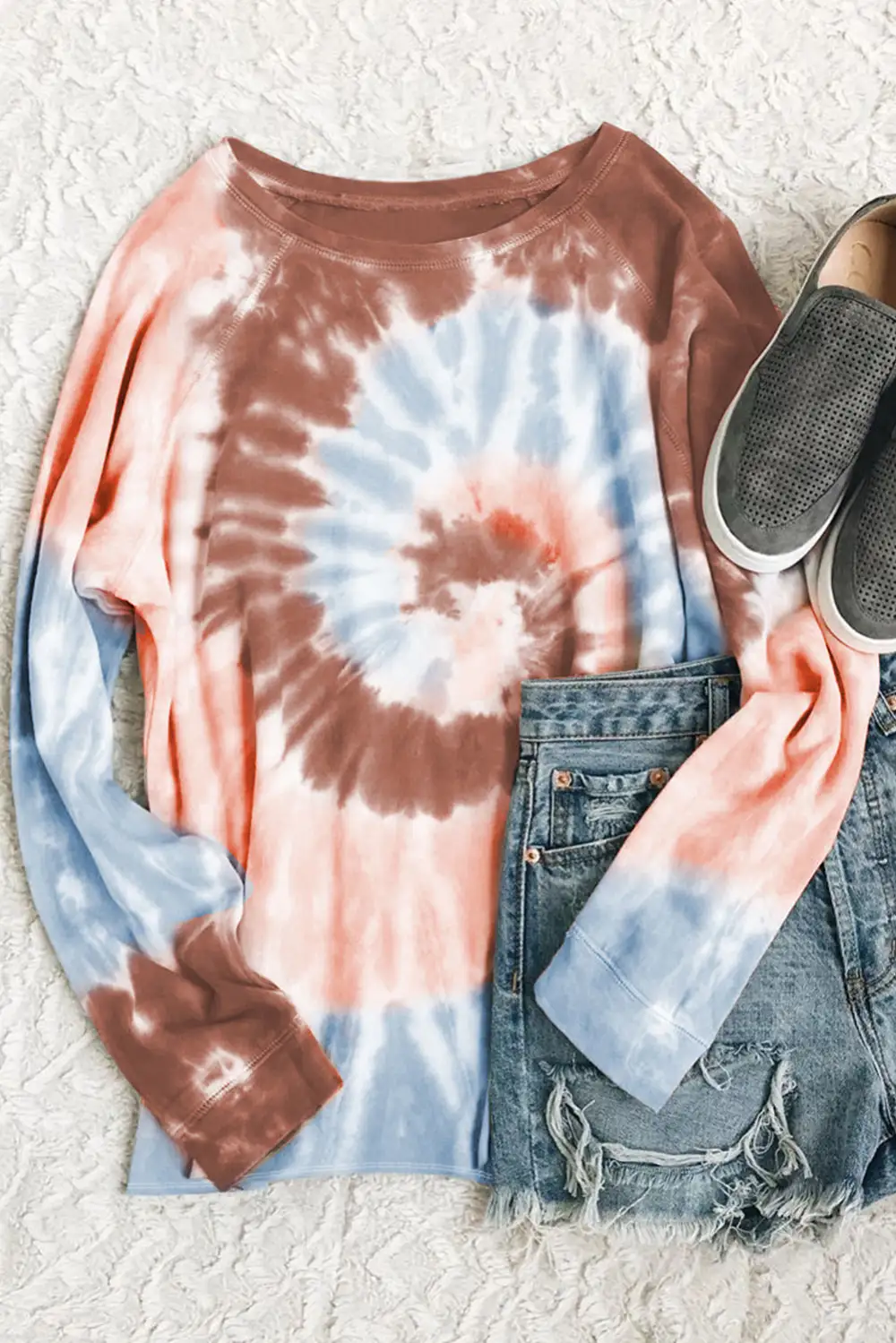 Ombre Tie Dye Loose Leisure Sweatshirt