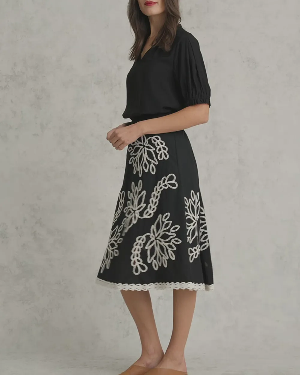 Embroidered Cotton Skirt