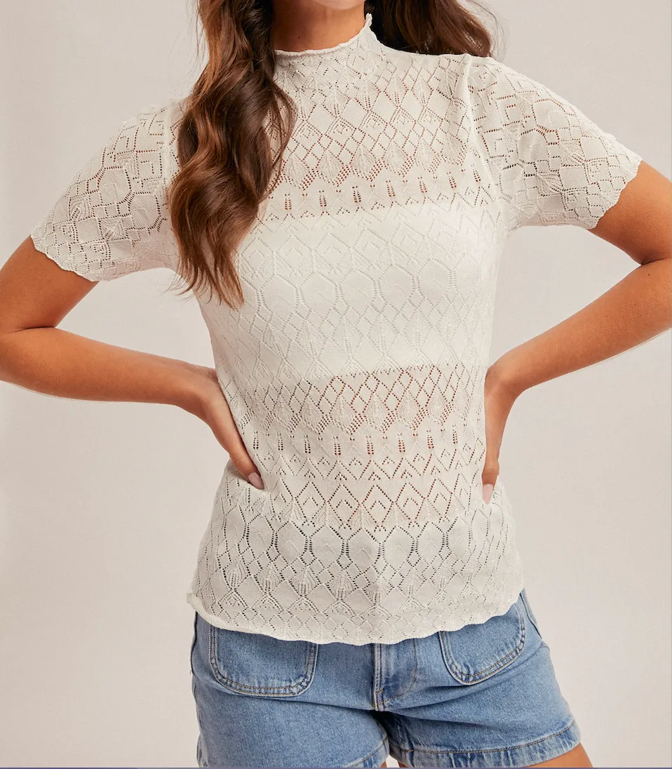 Short Sleeve Knit Sweater