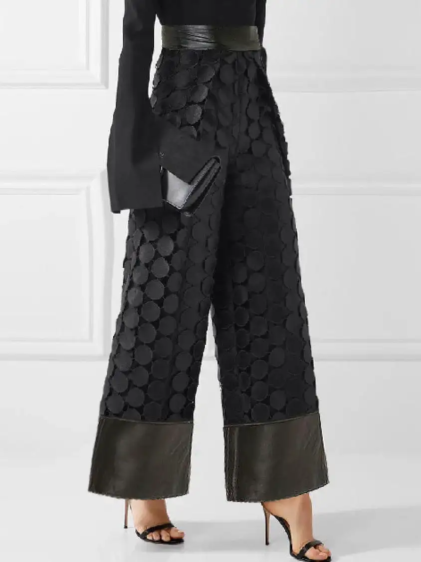 Women's Wide Leg Polka Dot Loose Fit Pants