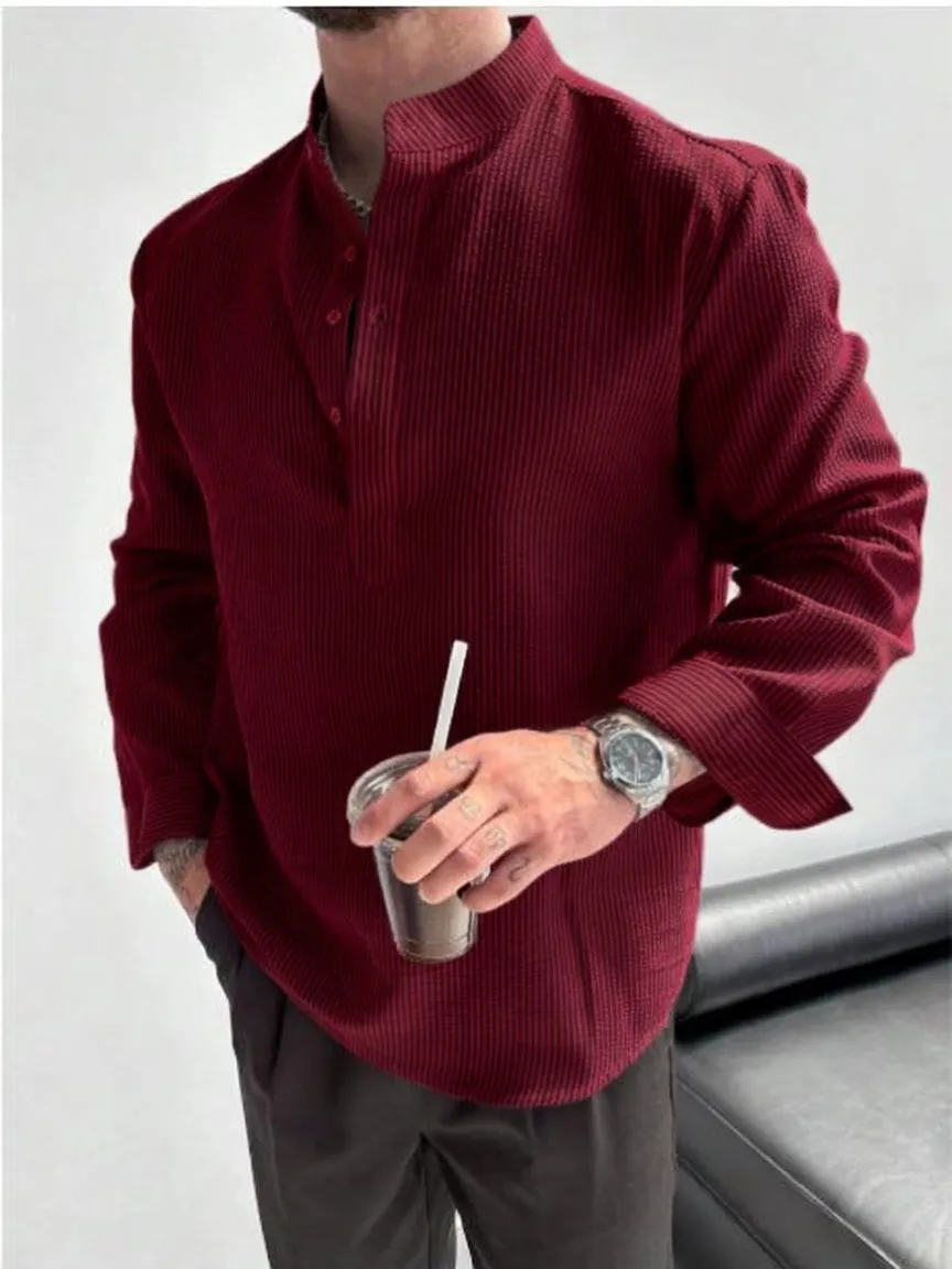 2026 New Men's Striped Long-Sleeve Shirt