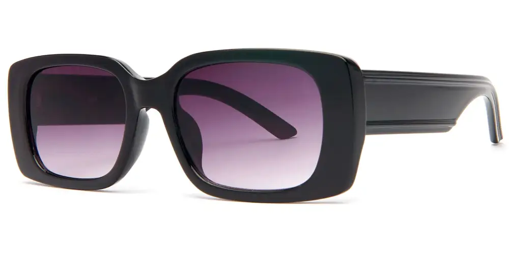 Plastic Rectangular Sunglasses With Flat Lens