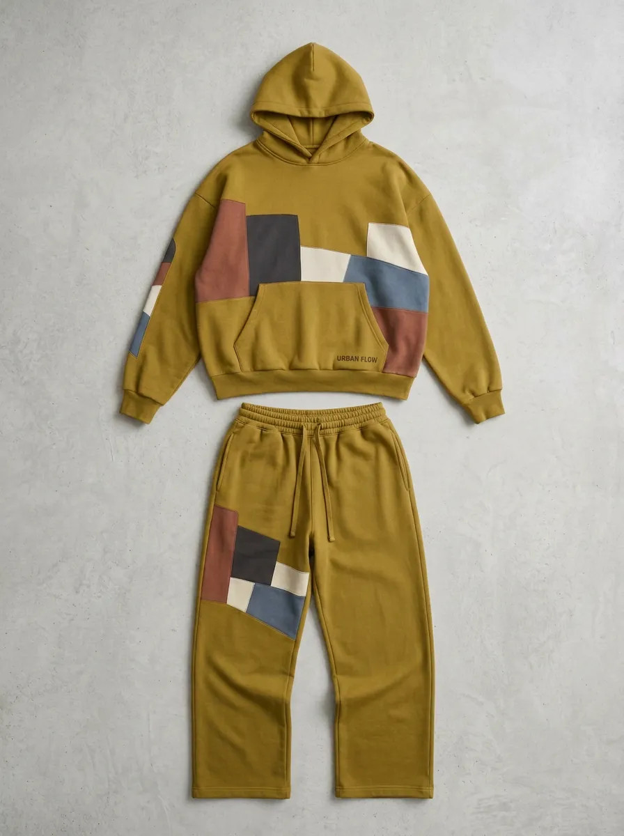 Sweatsuit Patchwork Men's Two-Piece Tracksuit