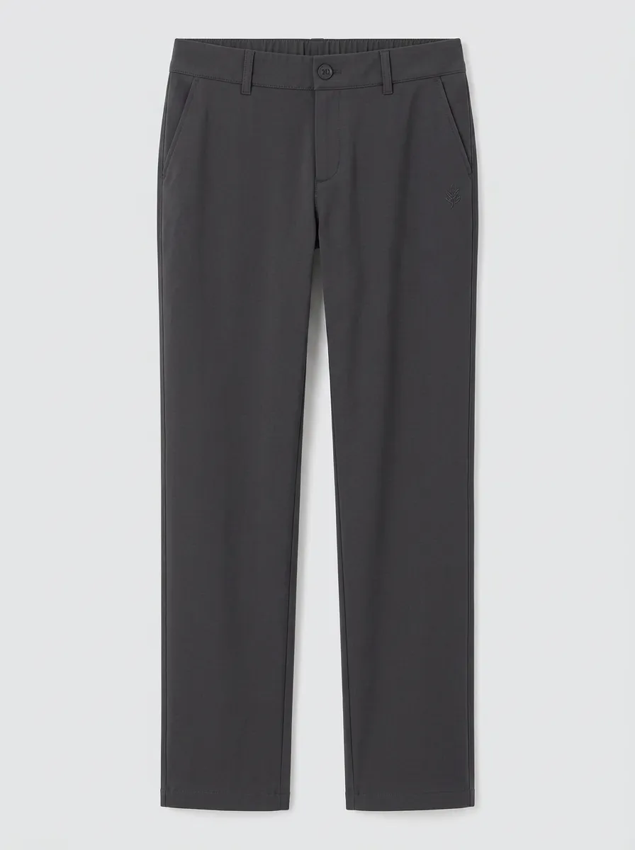 Women's Streamlined Comfort Leaf Embroidered Mid Rise Straight Leg Pants