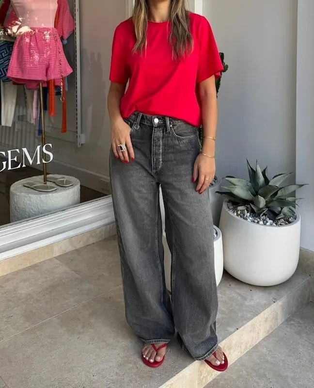 Red Boyfriend Tee