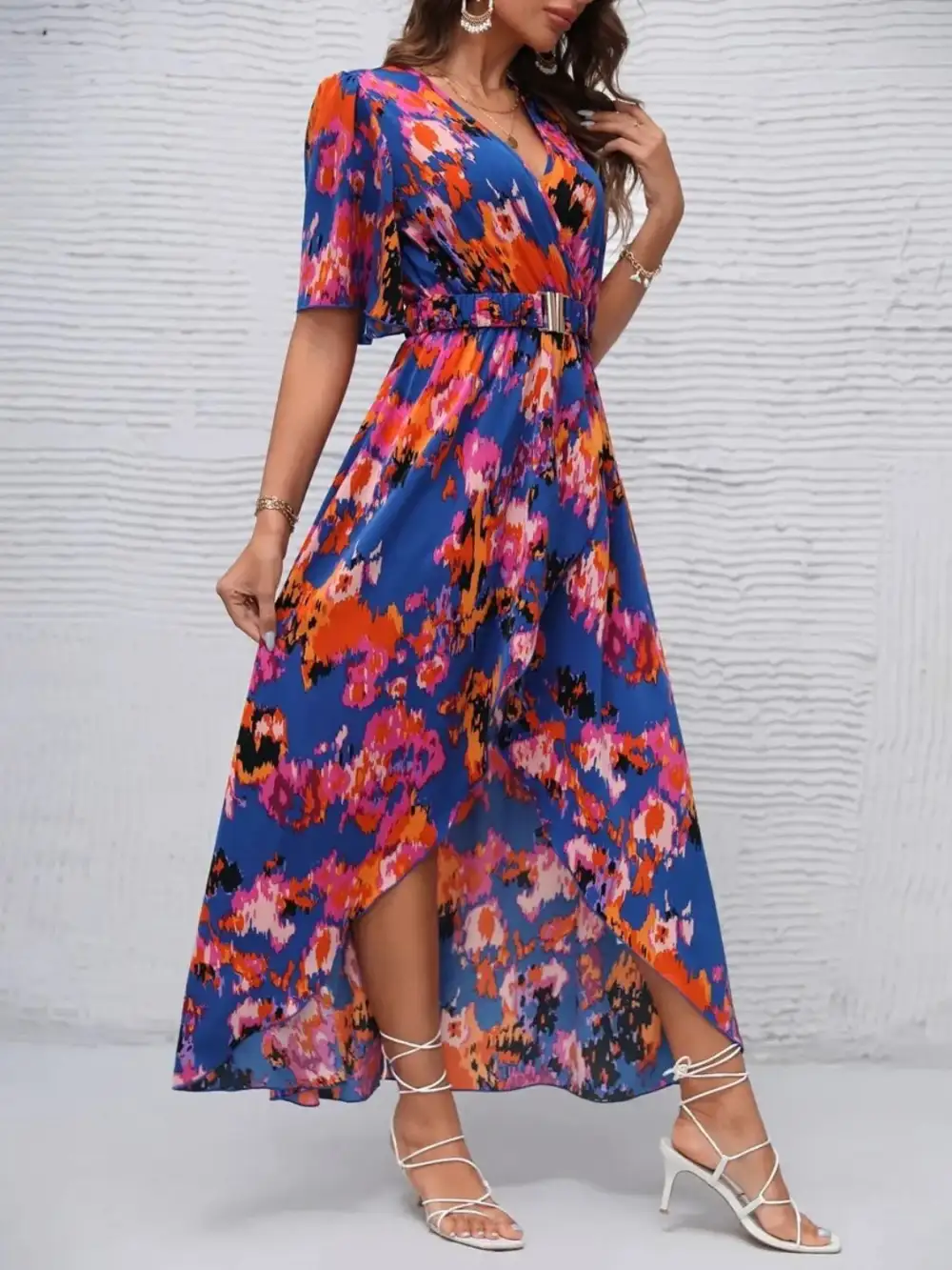 Surplice Neck Maxi Dress