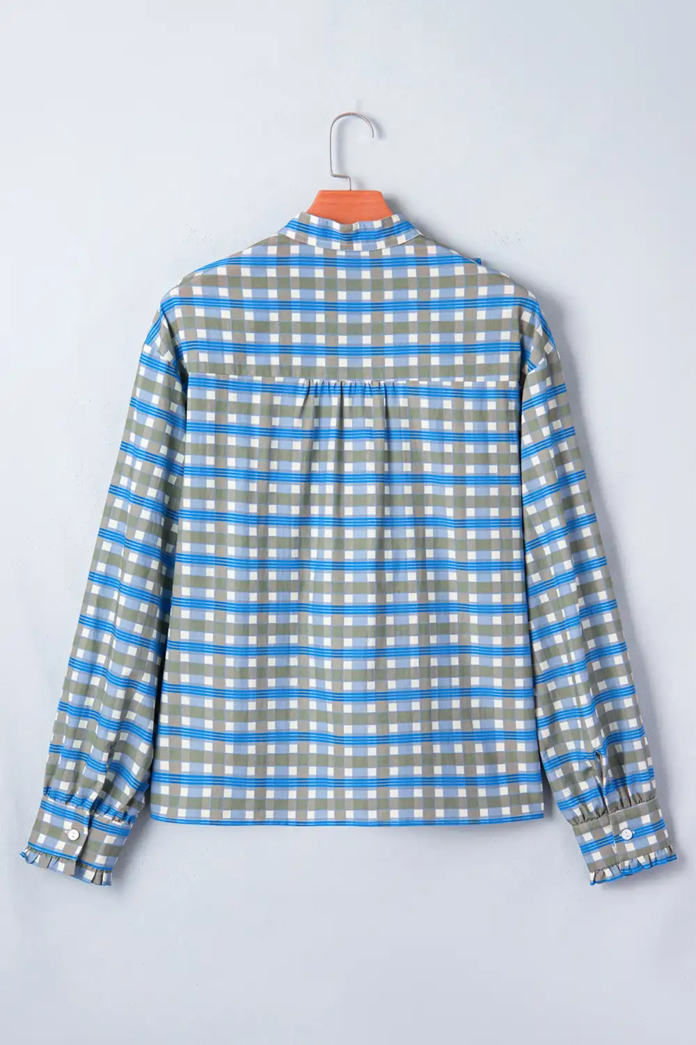 Women's Plaid Long Sleeve Half Button Top