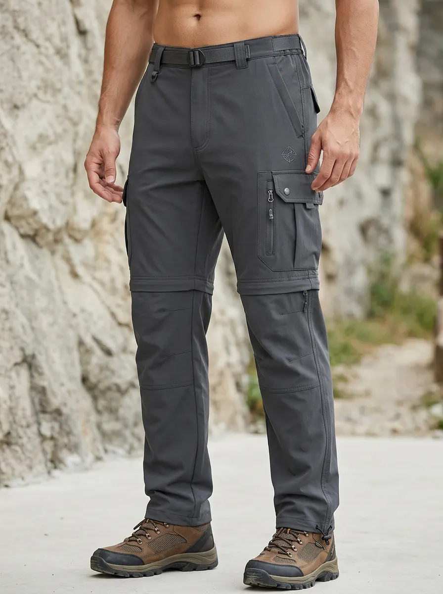 Men's Outback Outdoor Multi-Pocket Waterproof Zip-Off Tactical Cargo Pants