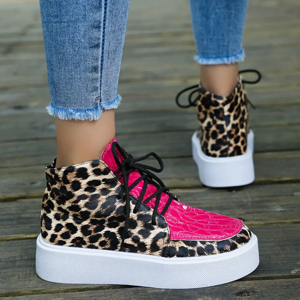 Leopard Print Platform Sneakers