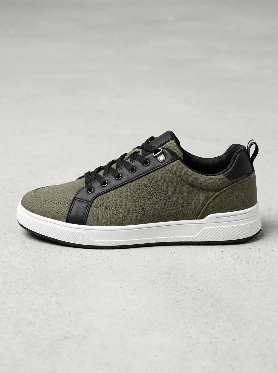 Clean-Look Leather Look Detail Men's Casual Sneakers