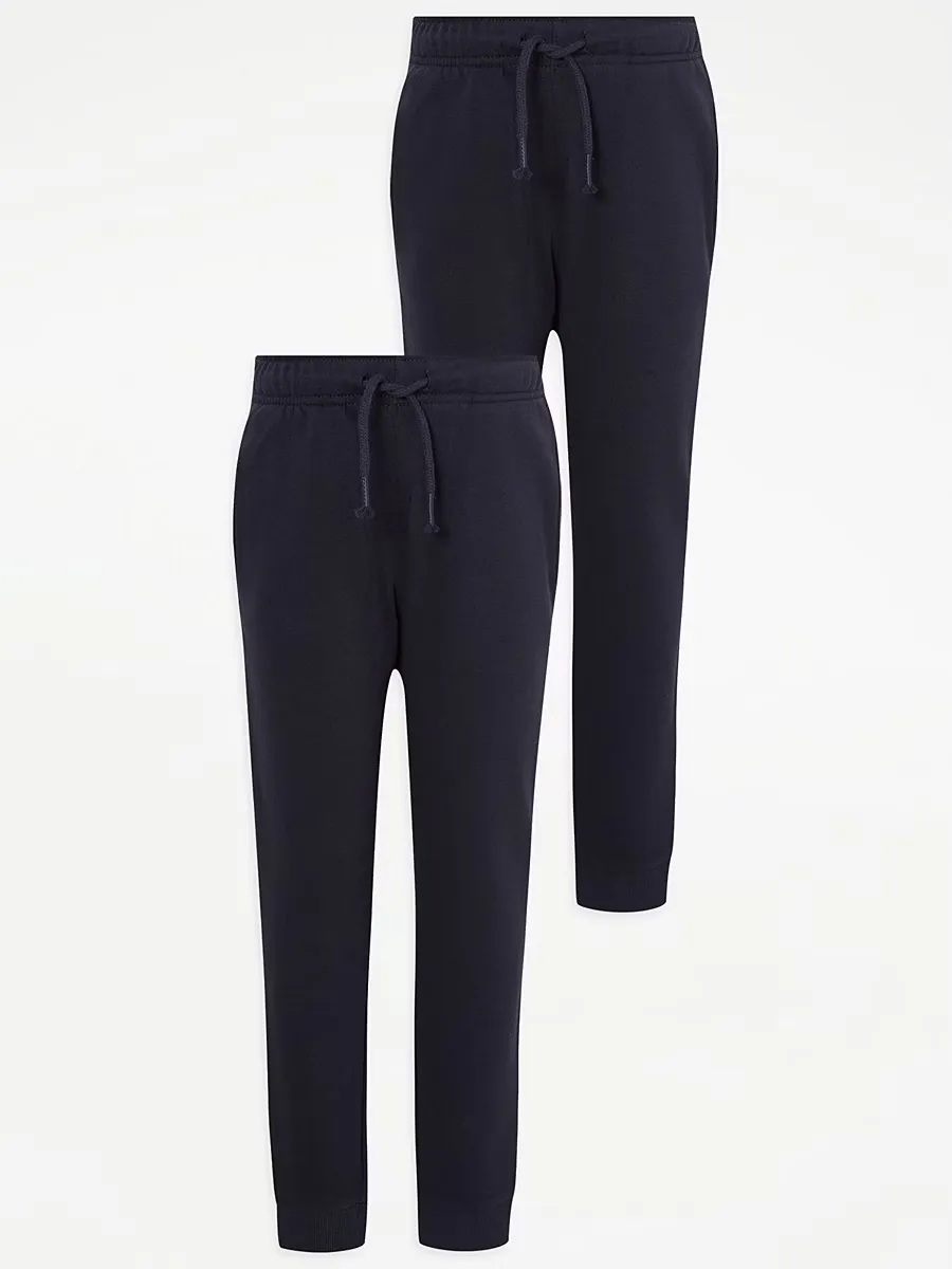 Navy Slim Leg School Joggers 2 Pack