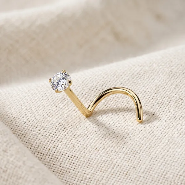 Titanium Moissanite Nose Screw