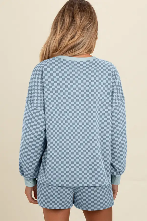 Long Sleeve Relaxed Shorts Lounge Set Layer