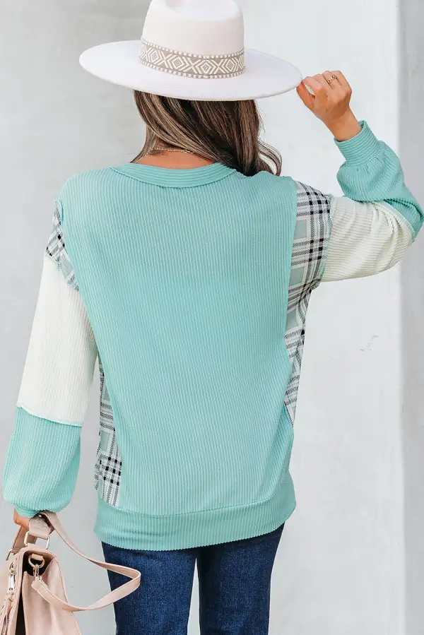 Women's Colorblock Corded Textured Top