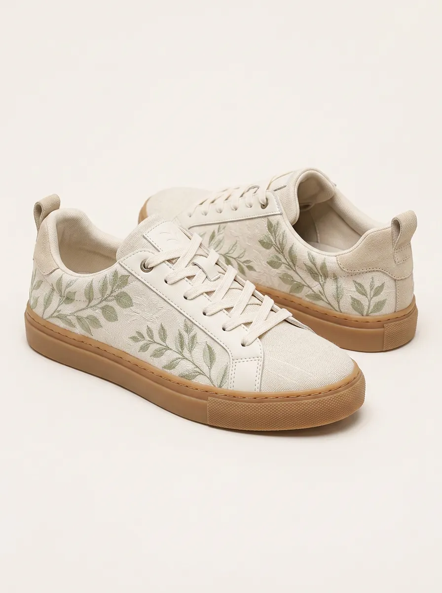 Men's Urban Botanical Nature Lover Leaves Printed Sneakers