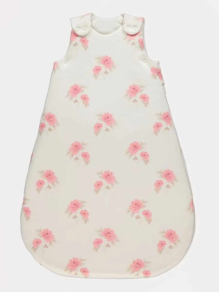 Cream Rose Print Sleeping Bag – 3.5 Tog