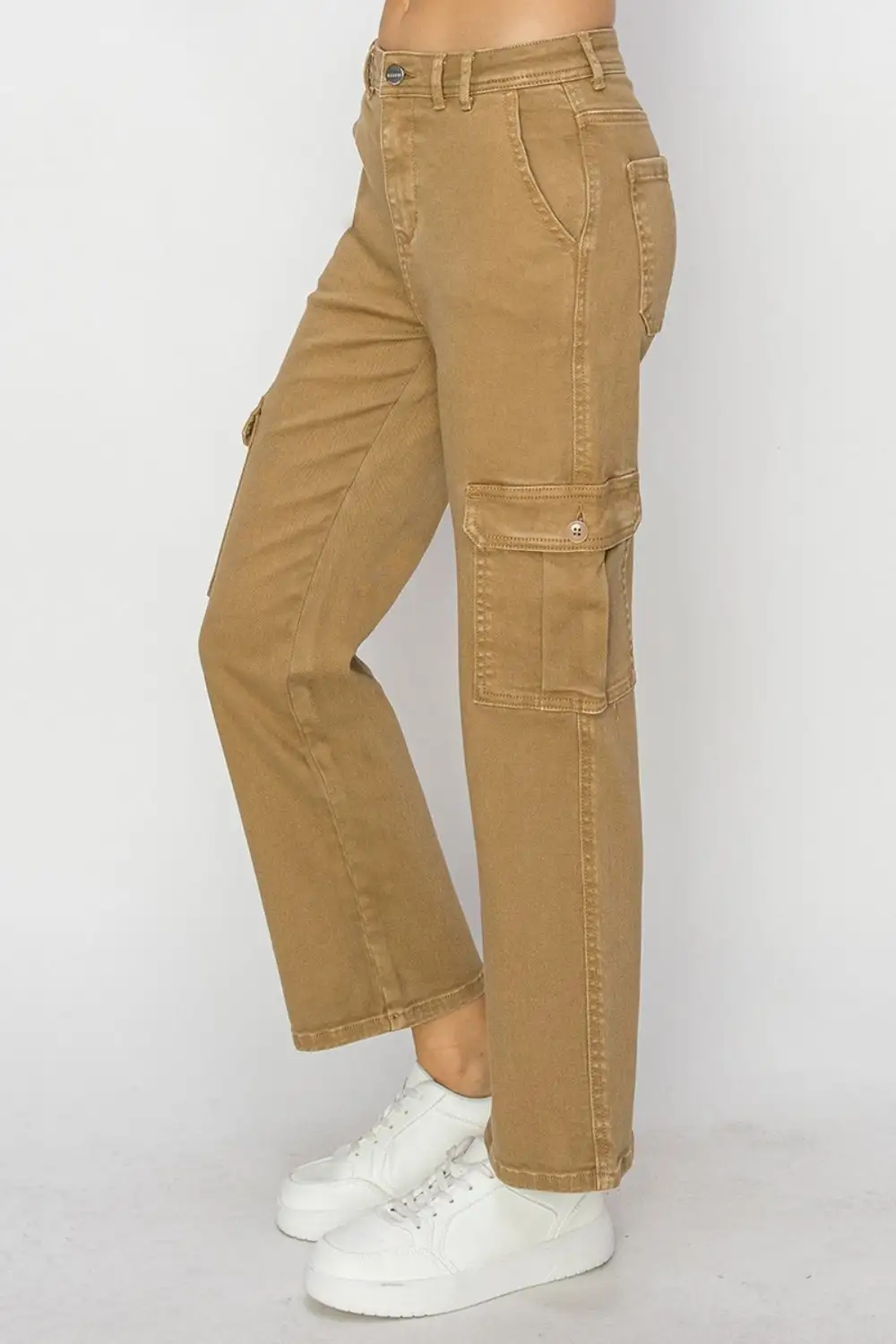 Soft High Waist Cargo Denim Jeans