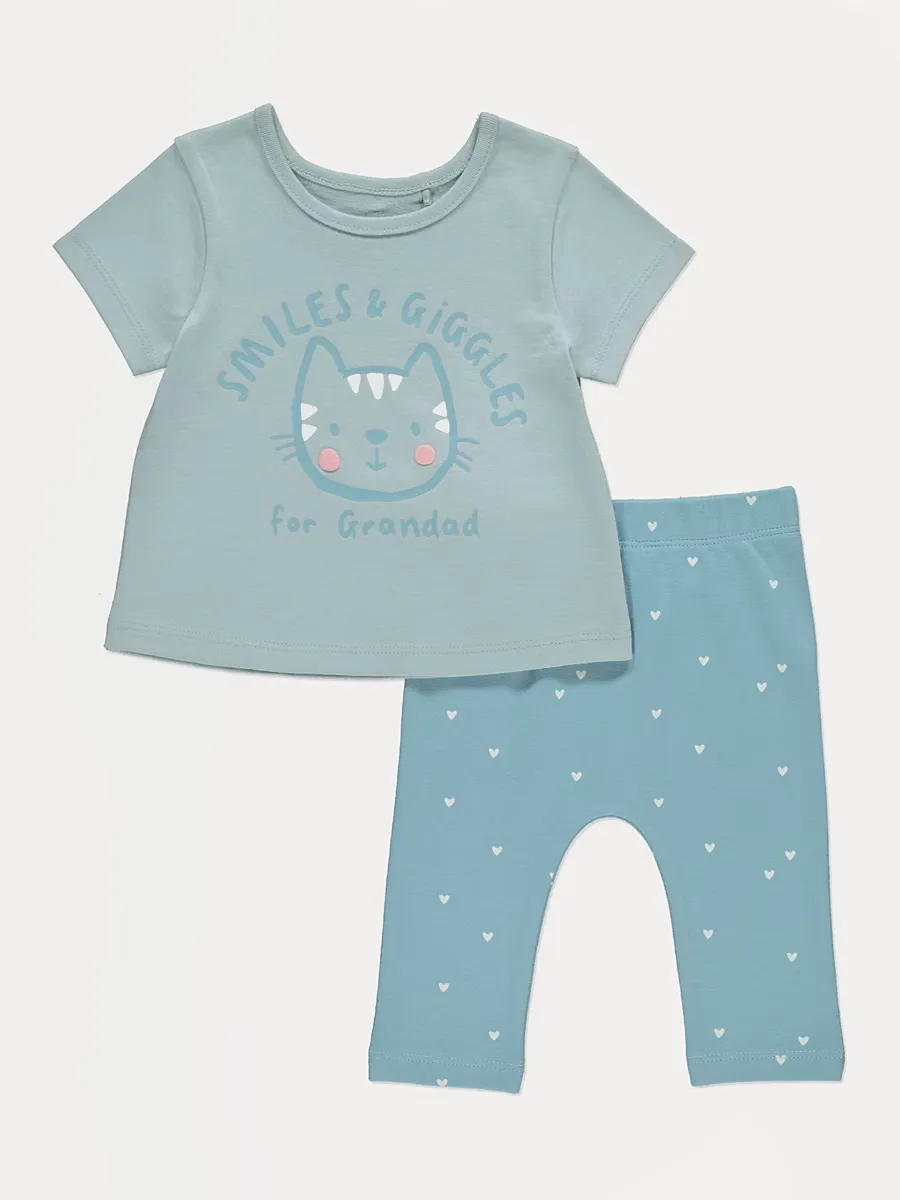 Smiles for Grandad T Shirt and Leggings Outfit
