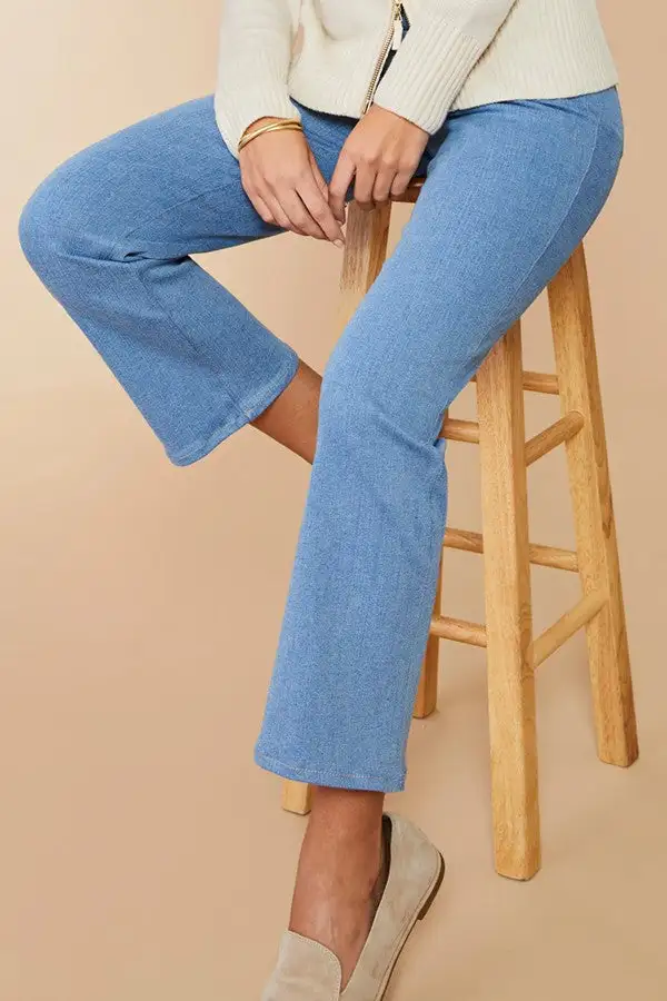 Light Wash Kick Flare Denim Pants