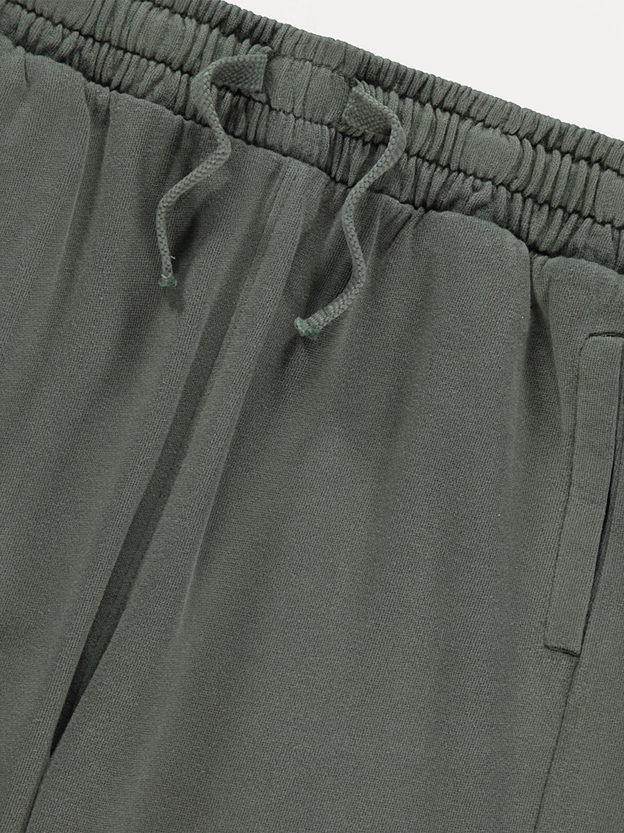 Khaki Washed Cuffed Joggers detail 1