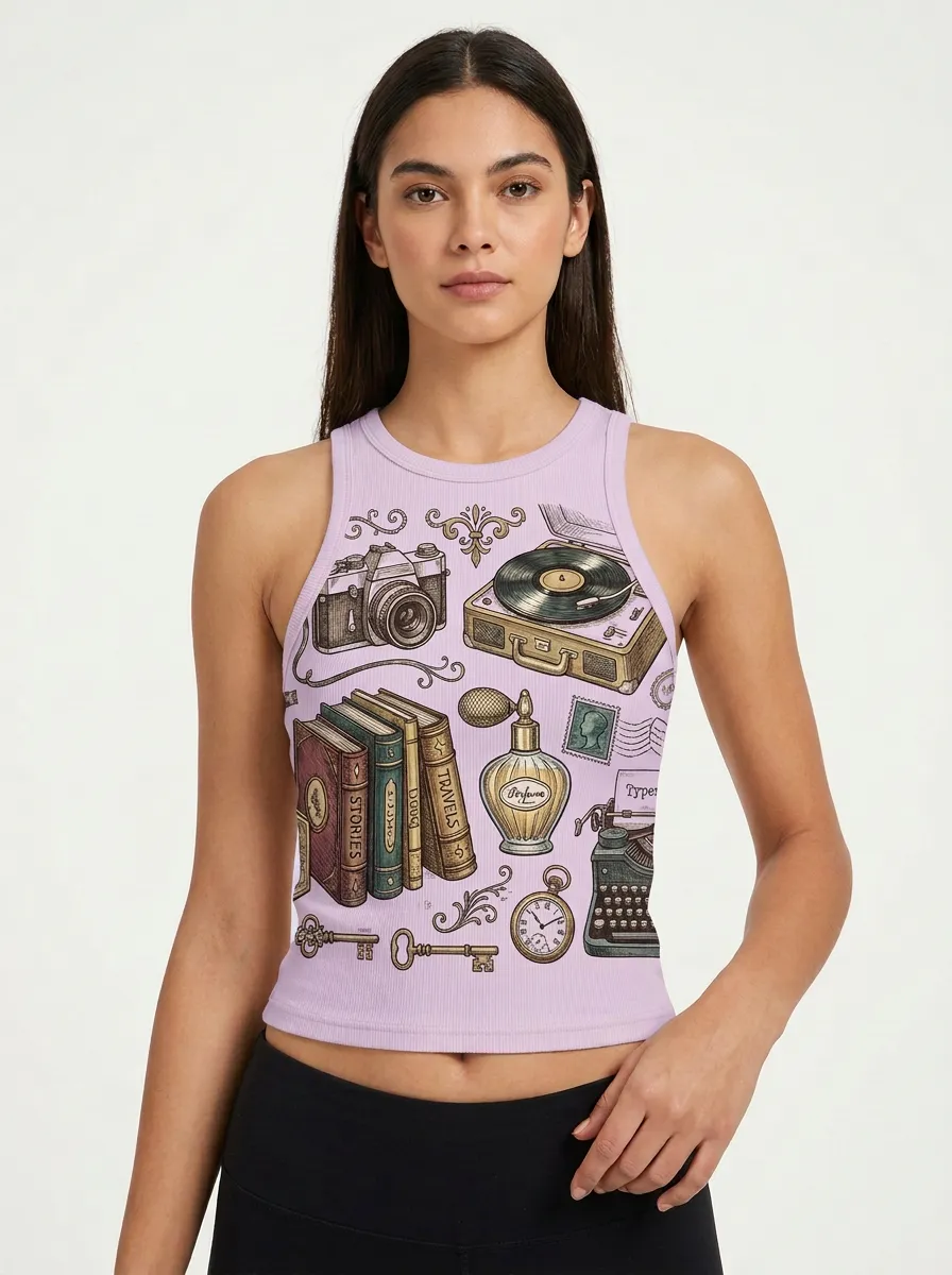 Women's Vintage Objects Graphic Tank Top