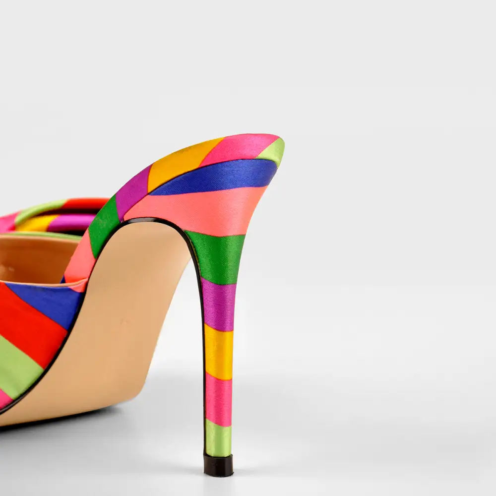 Bow Leather Square Toe High Stiletto Sandals