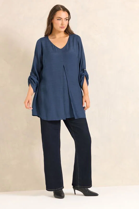 Navy Blue Double Layer Blouse detail 1