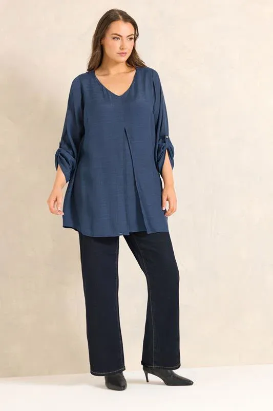 Navy Blue Double Layer Blouse