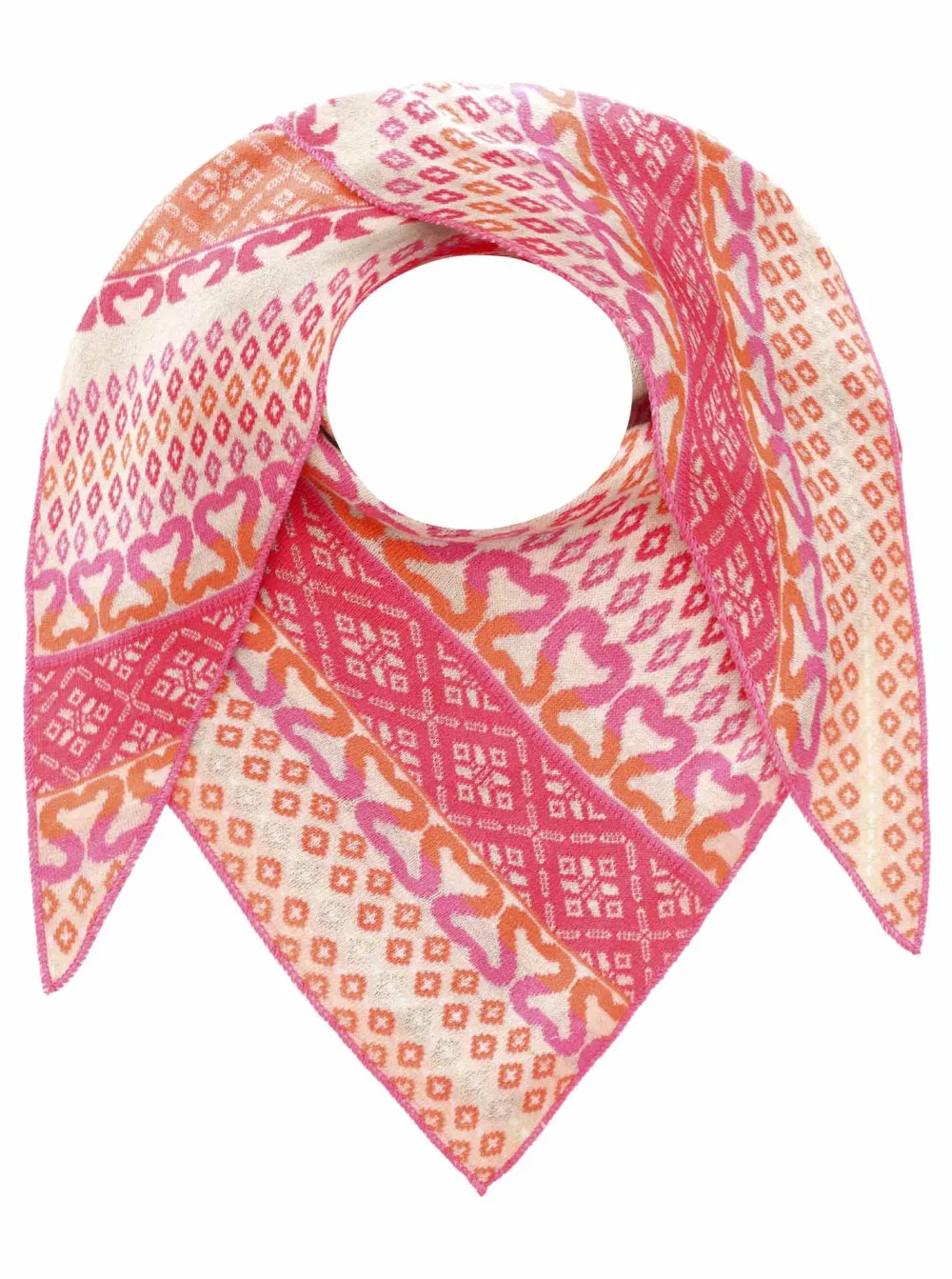 Textured Clean Line Cotton Wool Heart Pattern Fashion Scarf
