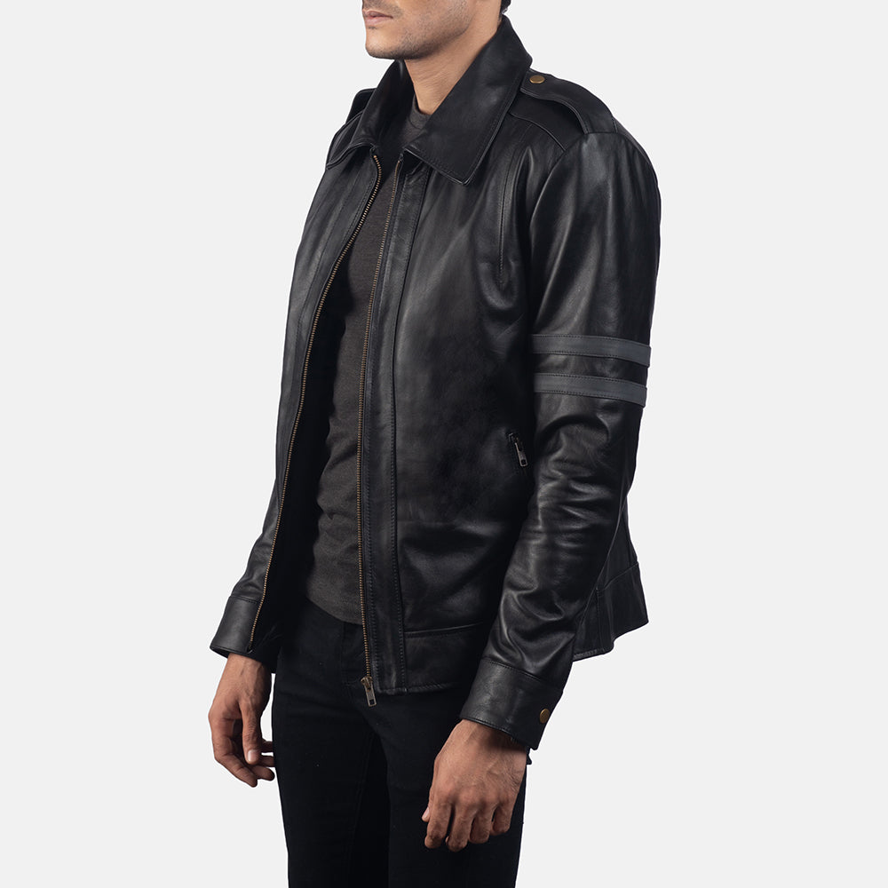Men's Classic Outdoor Biker Leather Jacket