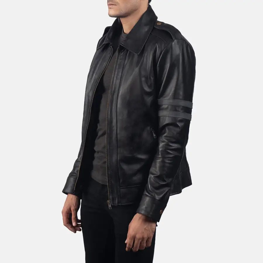 Men's Classic Outdoor Biker Leather Jacket