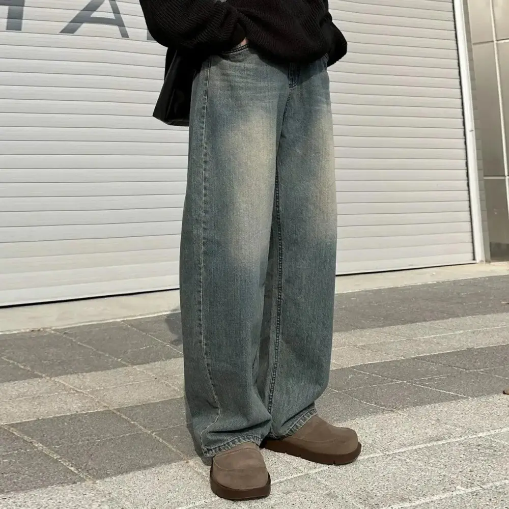 Classic Faded Straight Leg Jeans