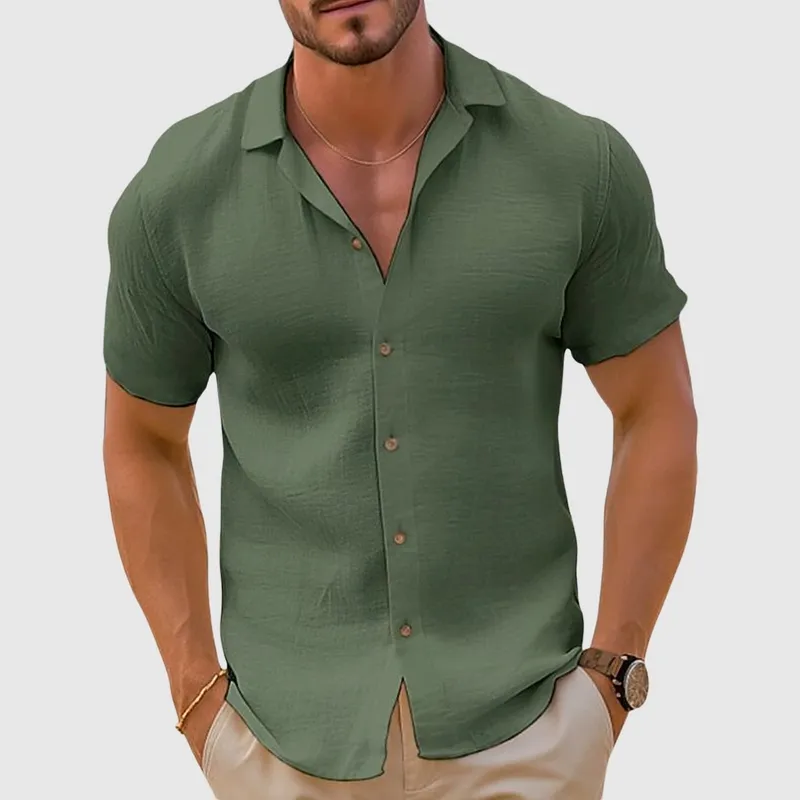 Linen Short Sleeve Button Shirt