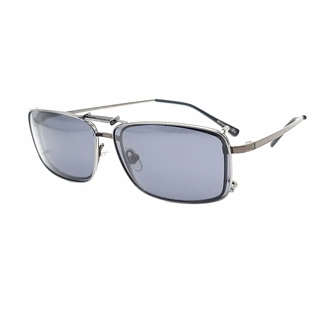 58mm Rectangular Polarized Clip-On Sunglasses