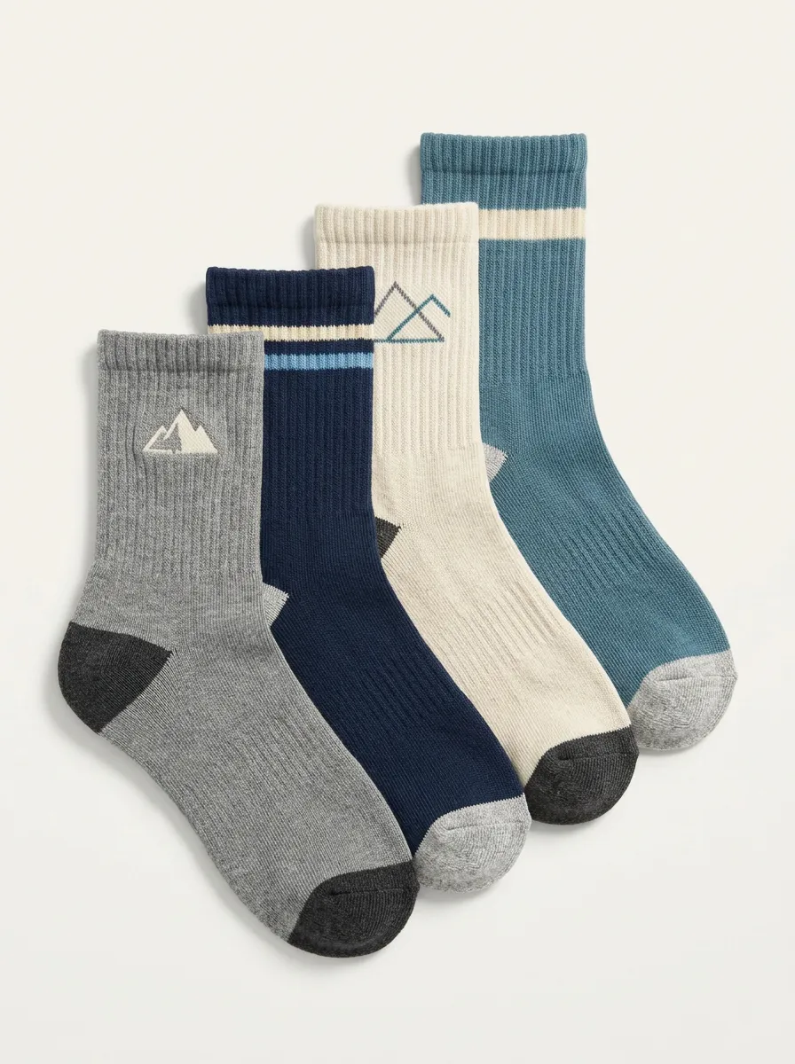 Mountain Outdoor Men's Four-Pair Long Socks