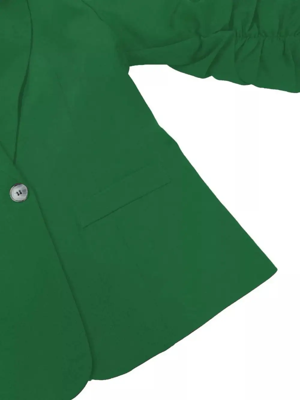 Single-Button Lapel-Collar Ruched Blazer