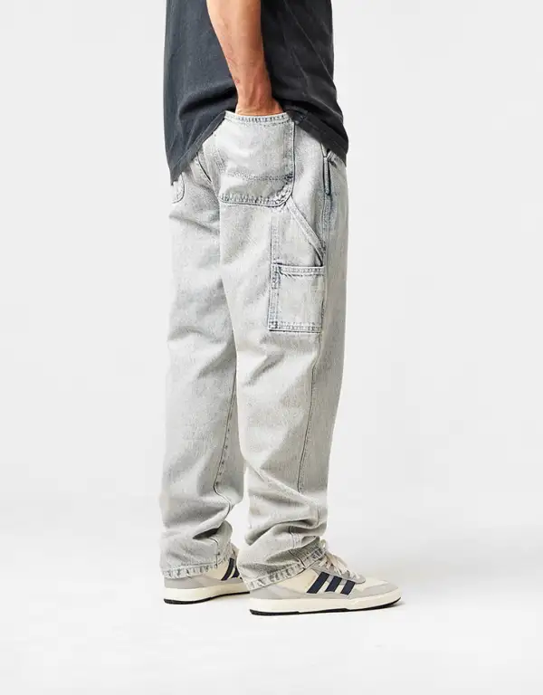 Everyday Light Stone Washed Baggy Carpenter Denim Jeans