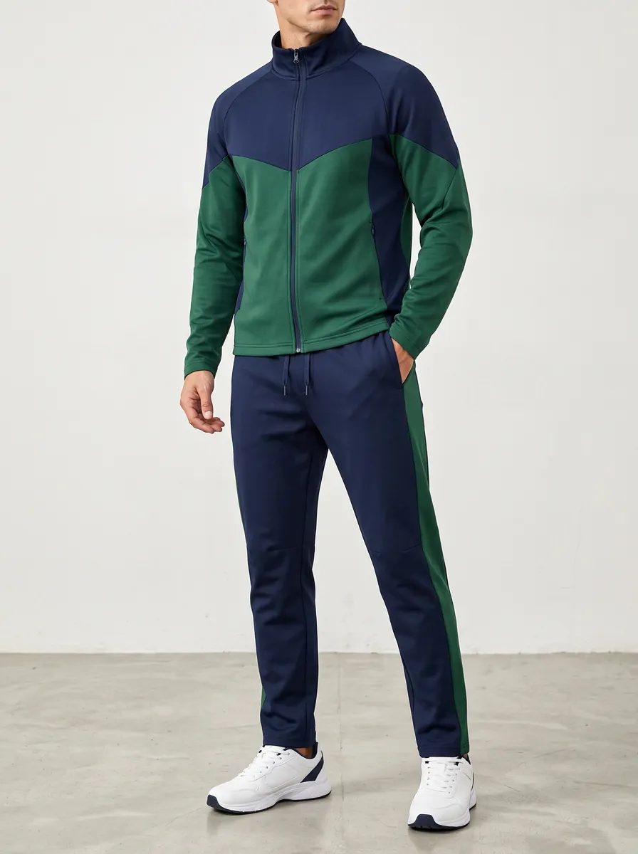 Men's Everyday Zip Front Colorblock Tracksuit