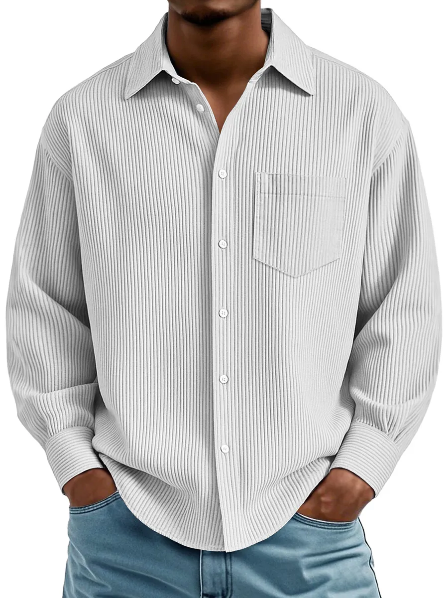 Ribbed Knit Pocket Shirt