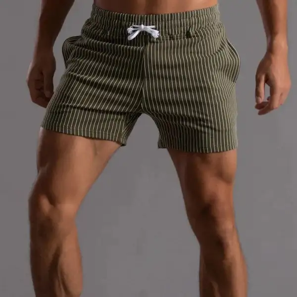 Men's Striped Drawstring Summer Shorts