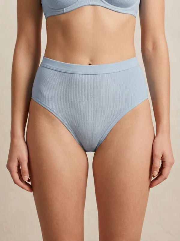 Classic Ribbed High-Waisted Minimalist Fit Women's Panties