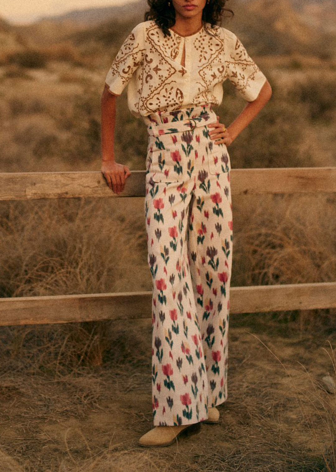 High Waist Ruffled Trousers