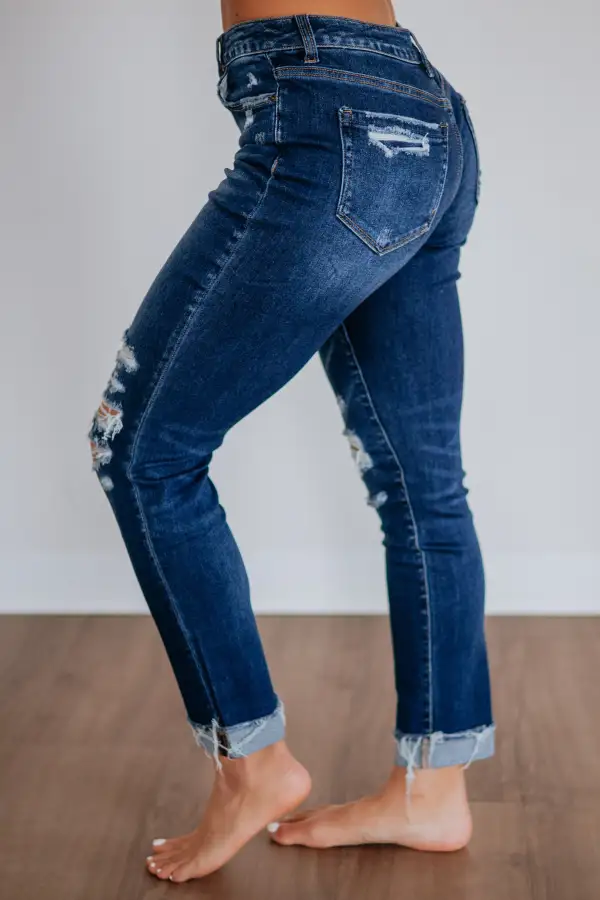 Women's High Rise Boyfriend Fit Cropped Jeans
