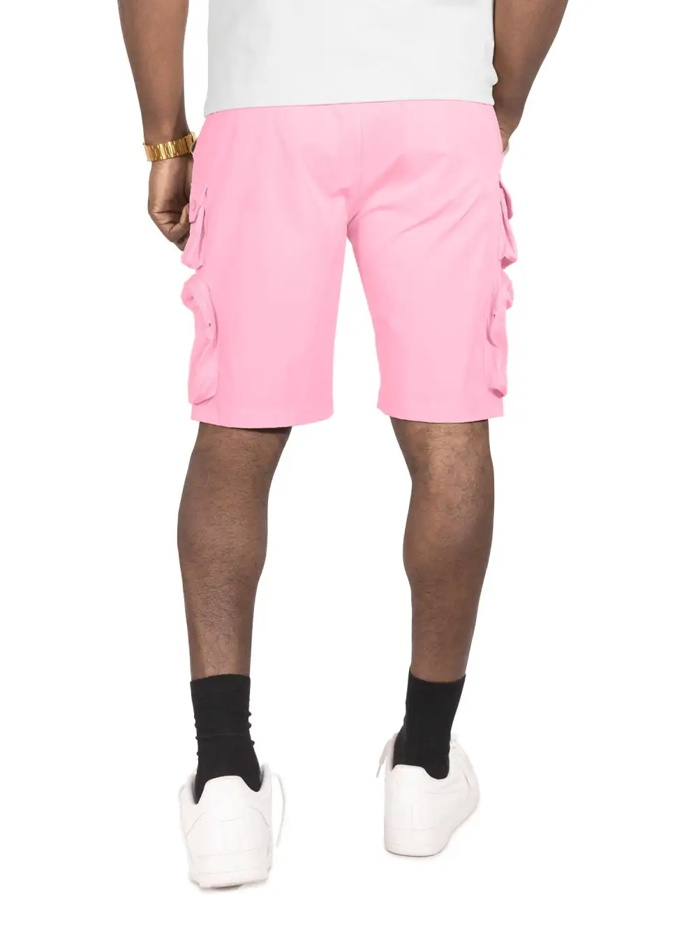 Pocketed Nylon Spandex Cargo Shorts