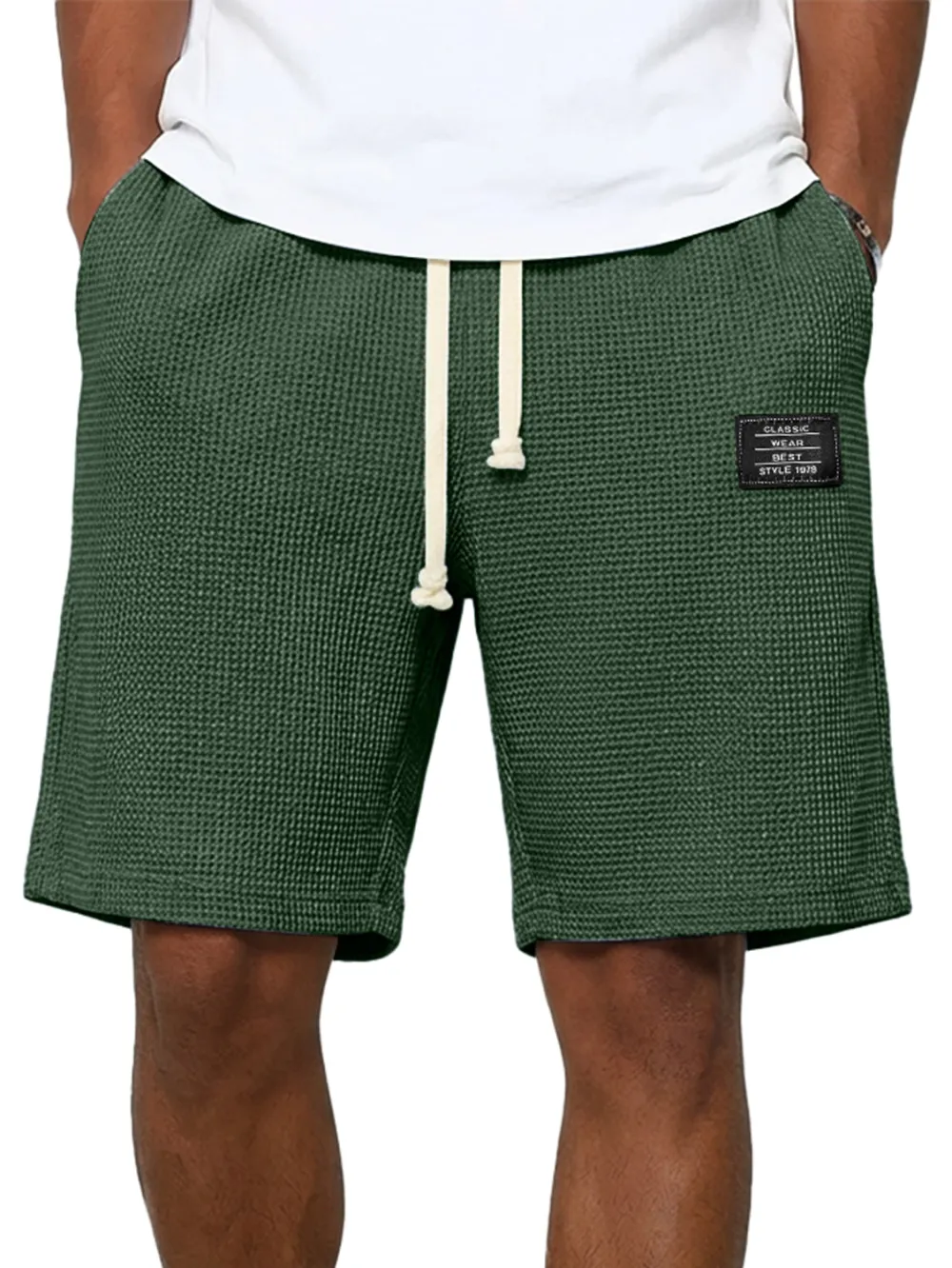 Structured Textured Knit Seamed Detail Shorts