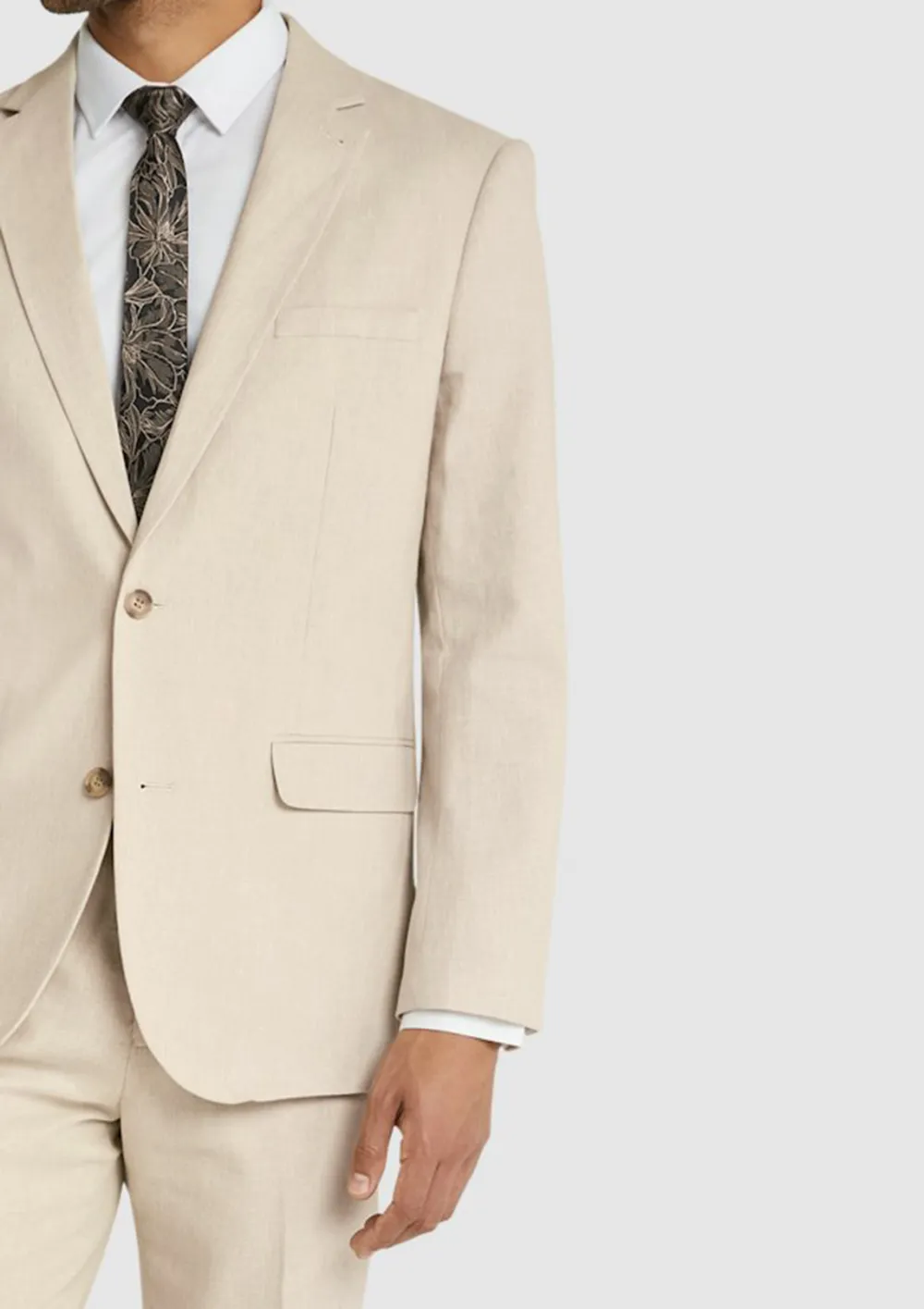 Men's Cream High-End Comfortable Suit