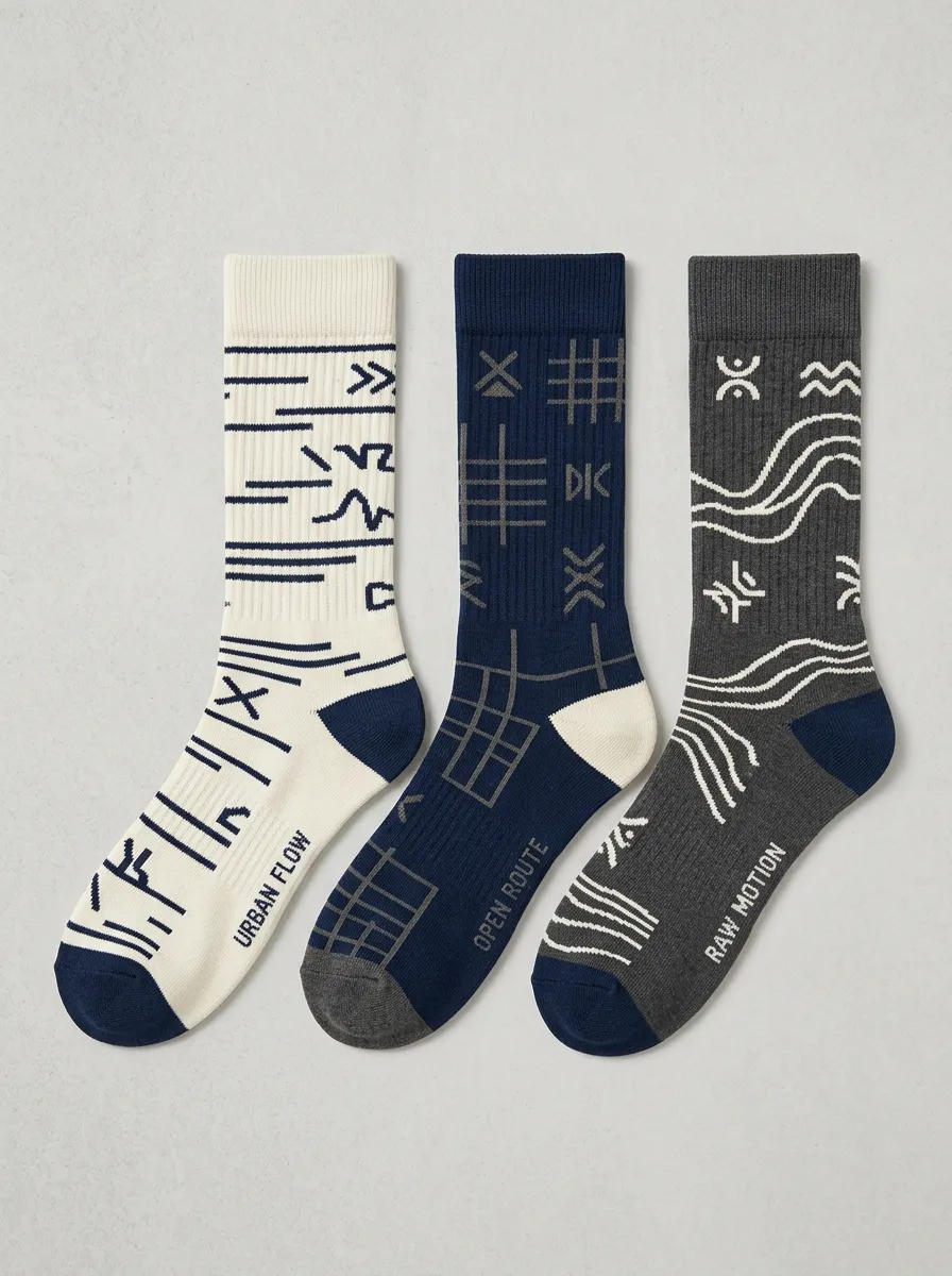 Adventure Geometric Abstract Casual Sock Set